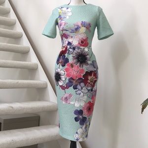 🍀Floral Short-Sleeve Below the Knee Dress🍀